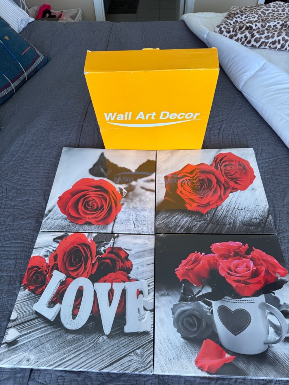 Red Rose Canvas Set -
